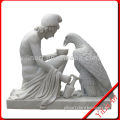 White Marble Figure Feed Eagle Carving Sculpture YL-R509